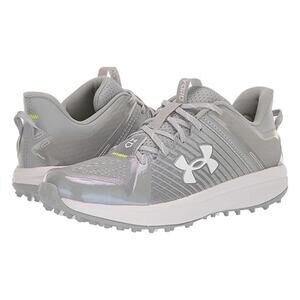 Under Armour yard turf baseball shoes grey white 8 NEW